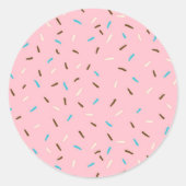 Sweet Sprinkles Ronde Stickers (aardbeiroze) (Voorkant)
