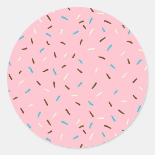 Sweet Sprinkles Ronde Stickers (aardbeiroze) (Voorkant)