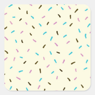Sweet Sprinkles Square Stickers (Vanilla Cream)