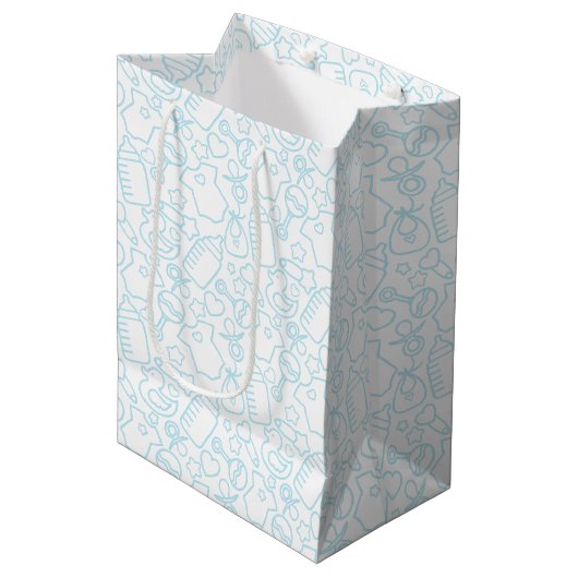 Sweet Sprinkles White Blue Medium Cadeauzakje (Voorkant Gekanteld)