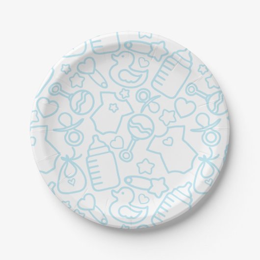 Sweet Sprinkles White Blue Papieren Bordje (Voorkant)