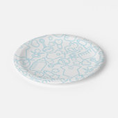 Sweet Sprinkles White Blue Papieren Bordje (Gekanteld)