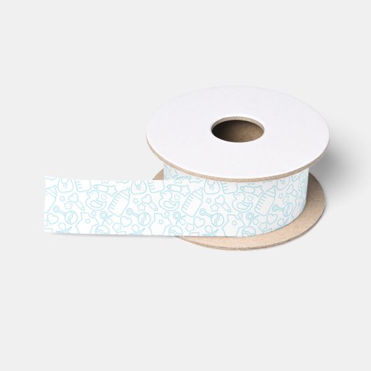 Sweet Sprinkles White Blue Satijnen Lint (Spoel)