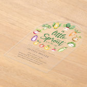 Sweet Sprout Baby shower Invitation Acryl Uitnodigingen (Laagn)