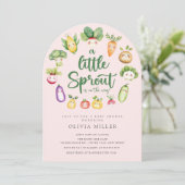 Sweet Sprout Baby shower Invitation Kaart (Staand voorkant)