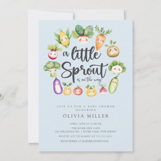 Sweet Sprout Baby shower Invitation Kaart (Voorkant)