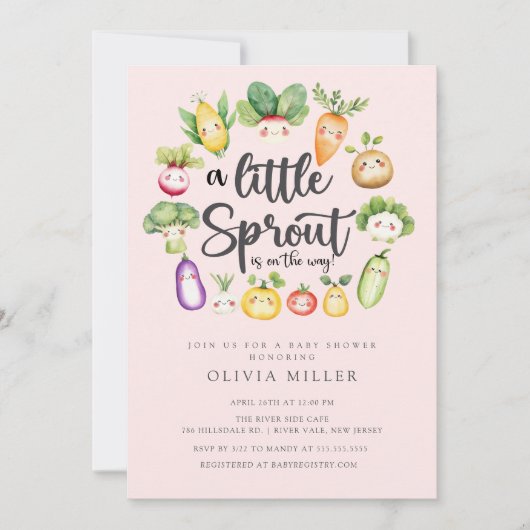Sweet Sprout Baby shower Invitation Kaart (Voorkant)
