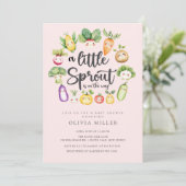 Sweet Sprout Baby shower Invitation Kaart (Staand voorkant)