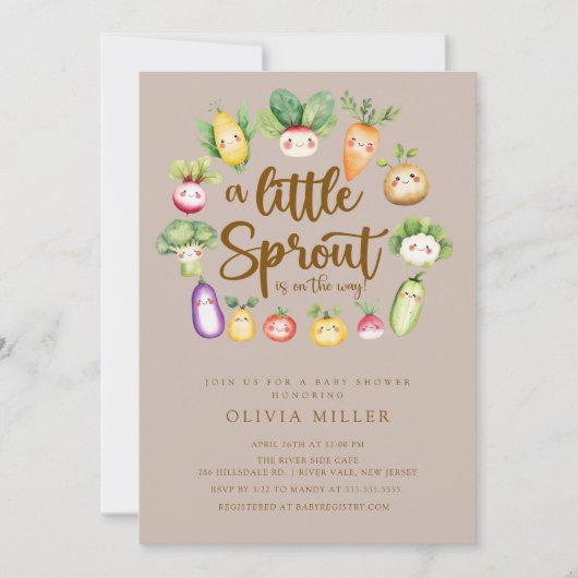 Sweet Sprout Baby shower Invitation Kaart (Voorkant)
