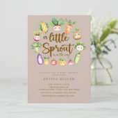 Sweet Sprout Baby shower Invitation Kaart (Staand voorkant)