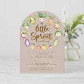 Sweet Sprout Baby shower Invitation Kaart (Staand voorkant)