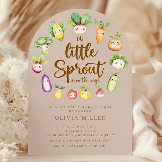 Sweet Sprout Baby shower Invitation Kaart