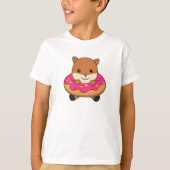 Sweet Squirrel Funny Animals in Donut Roze T-shirt (Voorkant)