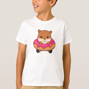 Sweet Squirrel Funny Animals in Donut Roze T-shirt