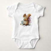Sweet Squirrel Holding Flowers Romper (Voorkant)