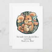 Sweet Squirrel Mam en Baby Bedankt kaarten (Voorkant / Achterkant)