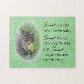 Sweet Squirrel Quote Foto Jigzaag Puzzle Legpuzzel (Horizontaal)