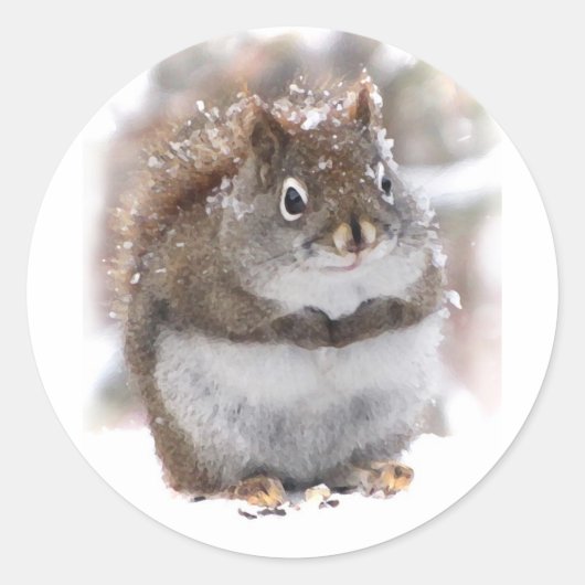 Sweet Squirrel Ronde Sticker (Voorkant)