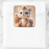 Sweet Squirrel Vierkante Sticker (Tas)