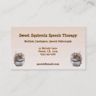 Sweet Squirrels Speech Therapy Visitekaartje