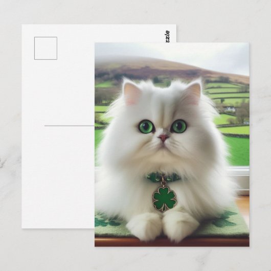 Sweet St. Patricks Dag Kat Briefkaart (Voorkant / Achterkant)
