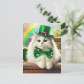Sweet St. Patricks Dag Schattigee Kat Briefkaart (Staand voorkant)