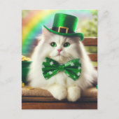 Sweet St. Patricks Dag Schattigee Kat Briefkaart (Voorkant)