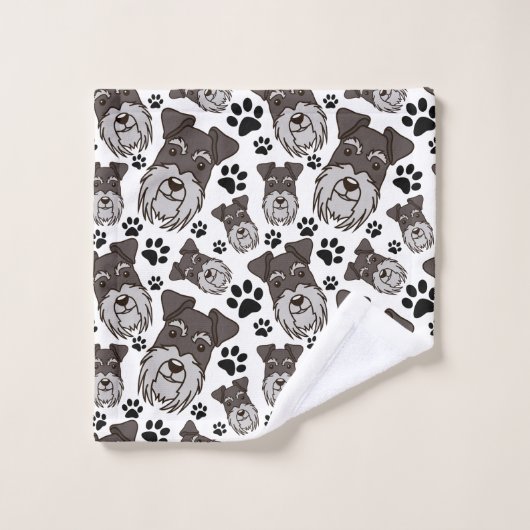 Sweet Standard Schnauzer Miniature Pet Puppy Dog Bad Handdoek (Wasdoekje)