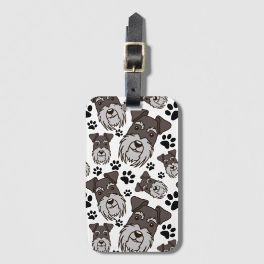 Sweet Standard Schnauzer Miniature Pet Puppy Dog Bagagelabel (Voorkant (verticaal))