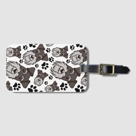 Sweet Standard Schnauzer Miniature Pet Puppy Dog Bagagelabel (Voorkant (horizontaal))