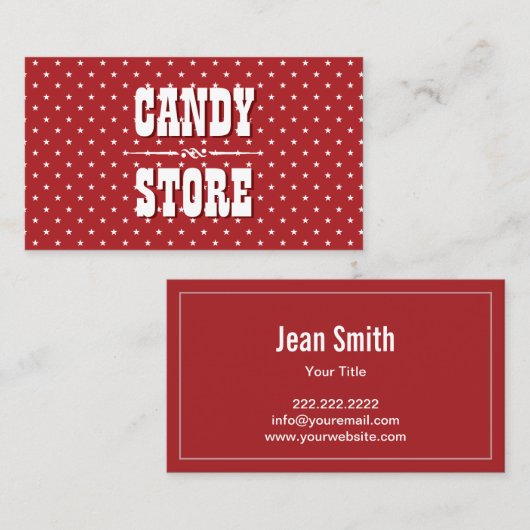 Sweet Star Patronen Snoep Visitekaartje (Voorkant / Achterkant)
