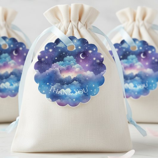 Sweet Starry Sky Baby shower Bedankt Label
