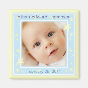 Sweet Stars Baby Jongen Foto aankondiging magneet