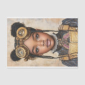 Sweet Steampunk Donkere Huid Schattige Meisje AD2  Tissuepapier (Voorkant)