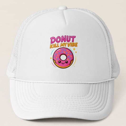 Sweet & Stijlvol – Schattige Donut Graphic T-shirt Trucker Pet (Voorkant)