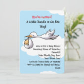 Sweet Stork Baby Arrival Baby shower Kaart (Staand voorkant)