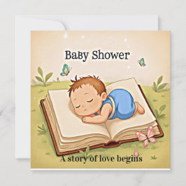 Sweet Story Baby Shower Invitation – Cozy Sleeping Kaart
