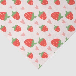 Sweet Strawberries & Hearts Tissue Papier