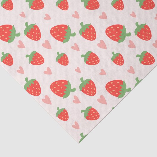 Sweet Strawberries & Hearts Tissue Papier (Detail)
