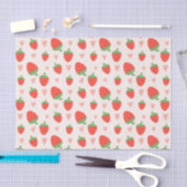 Sweet Strawberries & Hearts Tissue Papier (Craft)