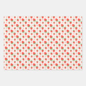 Sweet Strawberries & Hearts Wrapping Paper Set (Voorkant 2)