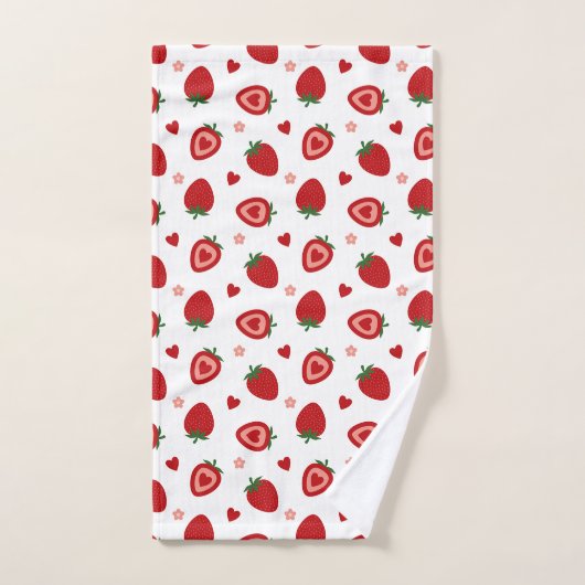 Sweet Strawberries Pattern Bad Handdoek (Handdoek)