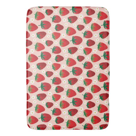 Sweet Strawberries Pattern Badmat (Voorkant Verticaal)