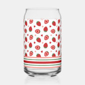 Sweet Strawberries Pattern Blikvorm Glas (Achterkant)