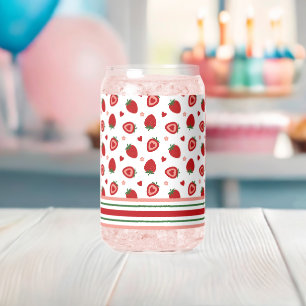 Sweet Strawberries Pattern Blikvorm Glas