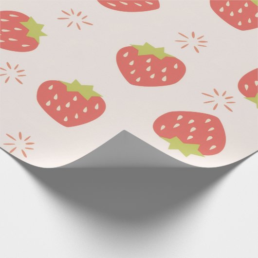 Sweet Strawberries Pattern Cadeaupapier (Hoek)