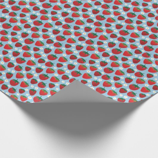 Sweet Strawberries Pattern Cadeaupapier (Hoek)