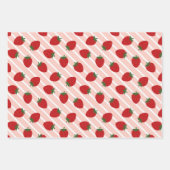 Sweet Strawberries Pattern Inpakpapier Vel (Voorkant 2)