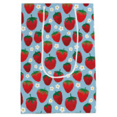 Sweet Strawberries Pattern Medium Cadeauzakje (Achterkant)