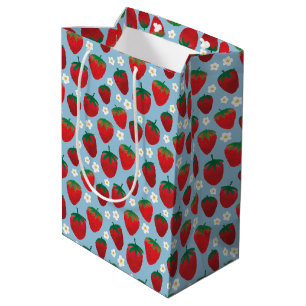 Sweet Strawberries Pattern Medium Cadeauzakje